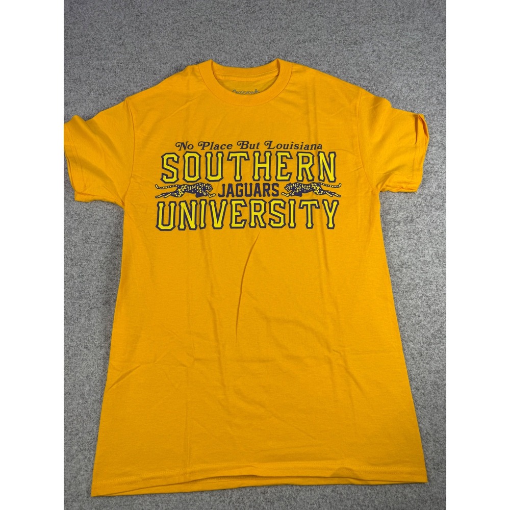 Crossroads Southern University Jaguars Louisiana T-Shirt Yellow XS Made in USA